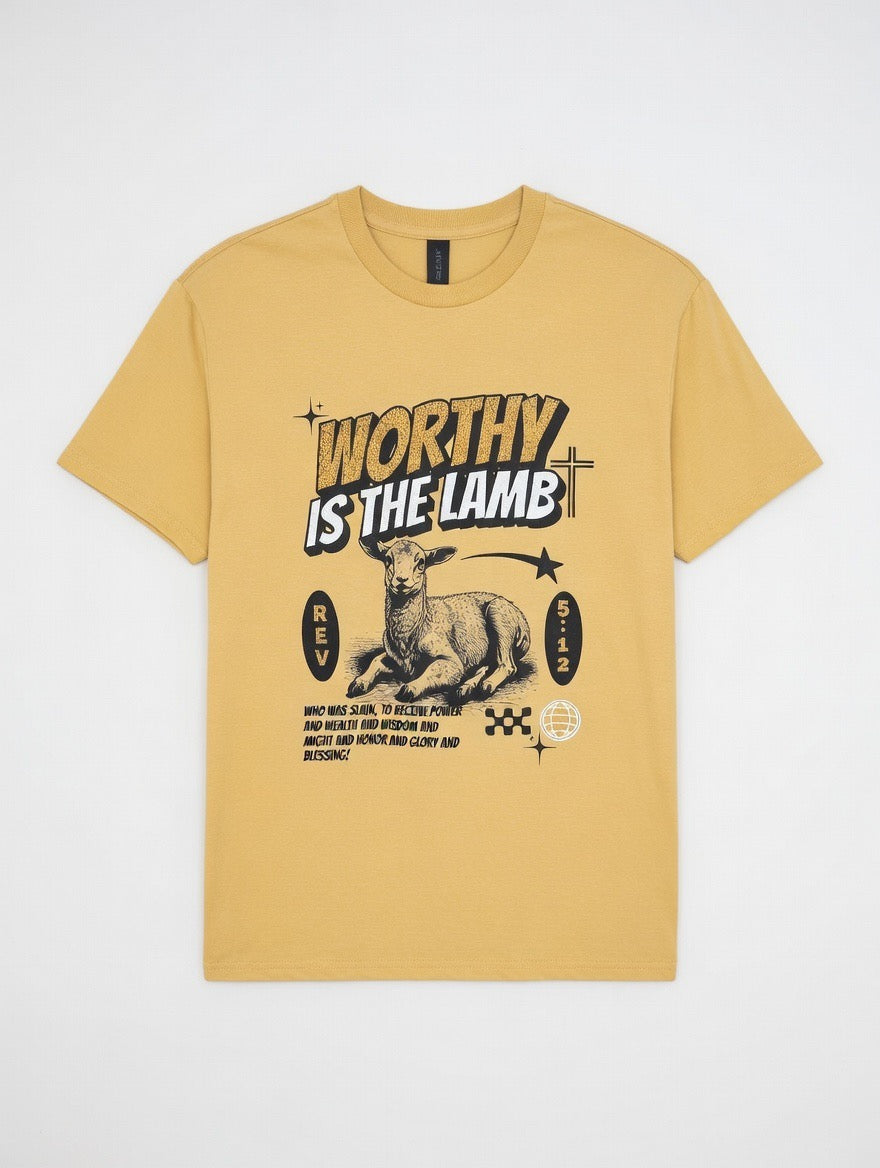 RTS "Worthy is the Lamb" Tee | M - Old Gold