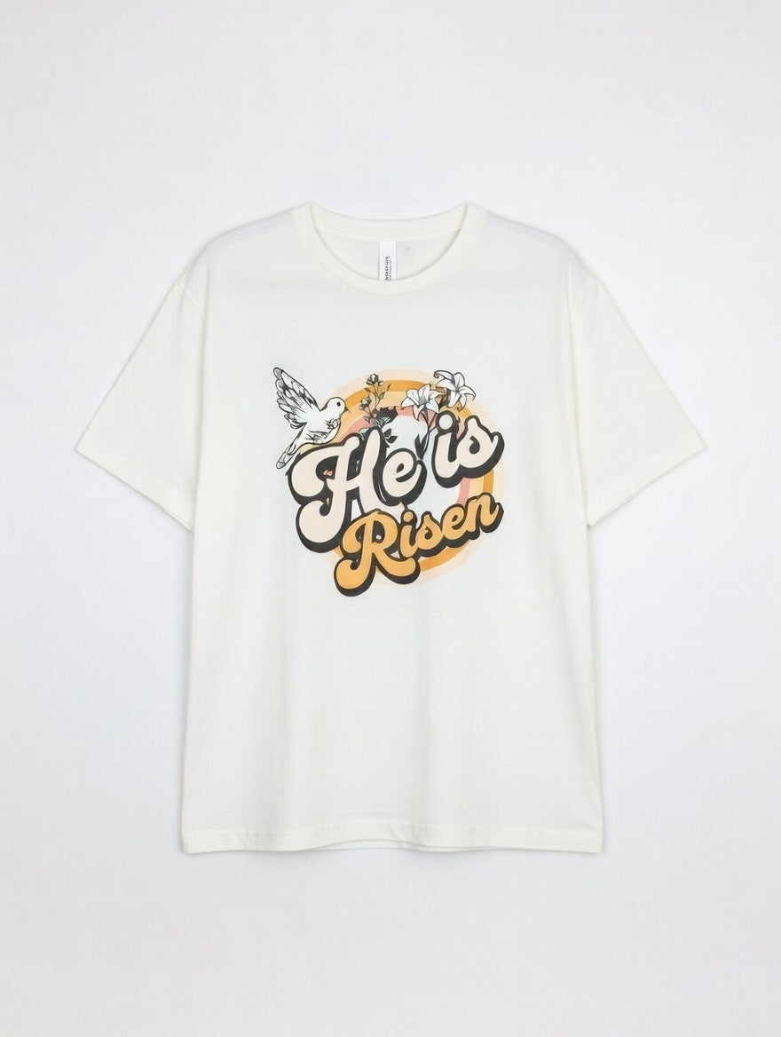 RTS "He is Risen" Tee | L - Off White