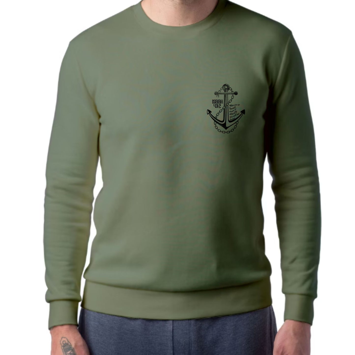 When You Go Through Deep Waters Crewneck