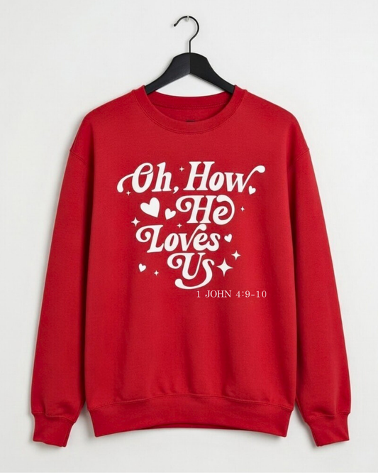 RTS "How He Loves Us" Crewneck | M - Red