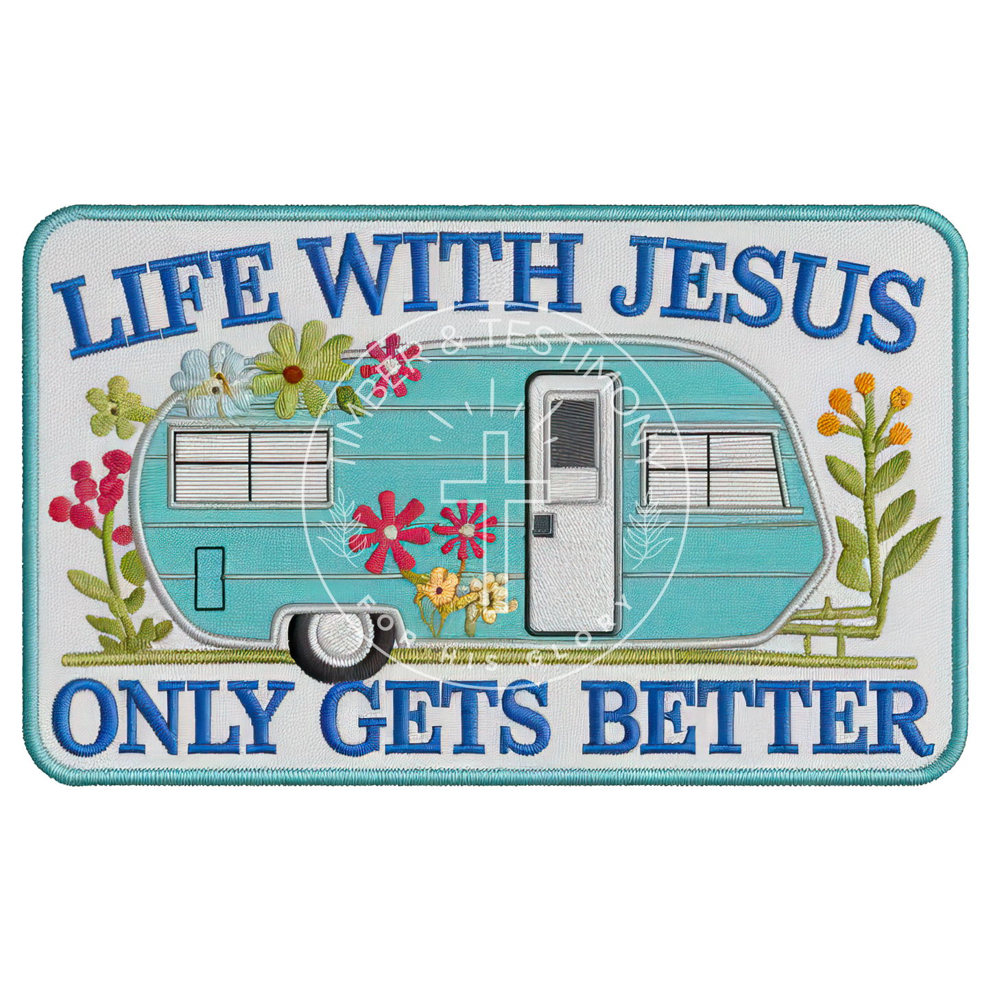 Life With Jesus Faux Patch Hat