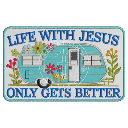 Life With Jesus Faux Patch Hat