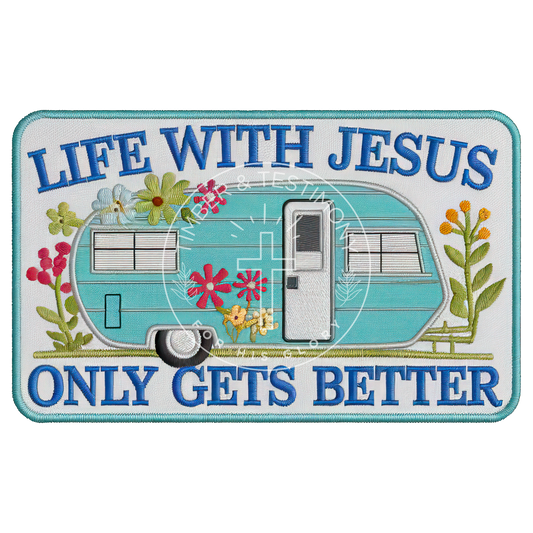 Life With Jesus Faux Patch Hat