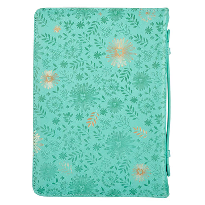 Be Still and Know Turquoise Faux Leather Fashion Bible Cover - LARGE-  Psalm 46:10