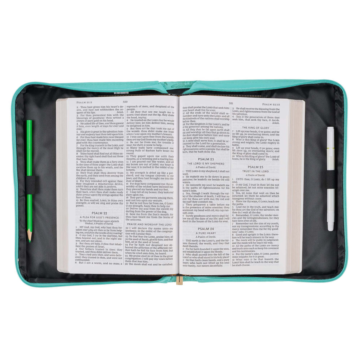 Be Still and Know Turquoise Faux Leather Fashion Bible Cover - LARGE-  Psalm 46:10