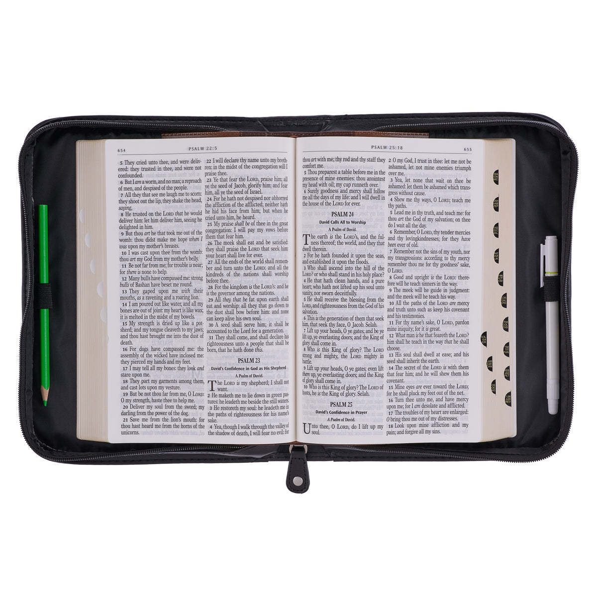 Bible Cover Classic Gray/Black Hope in the Lord Isa. 40:31 LARGE