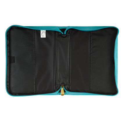 Amazing Grace Floral Teal Faux Leather Fashion Bible Cover- LARGE
