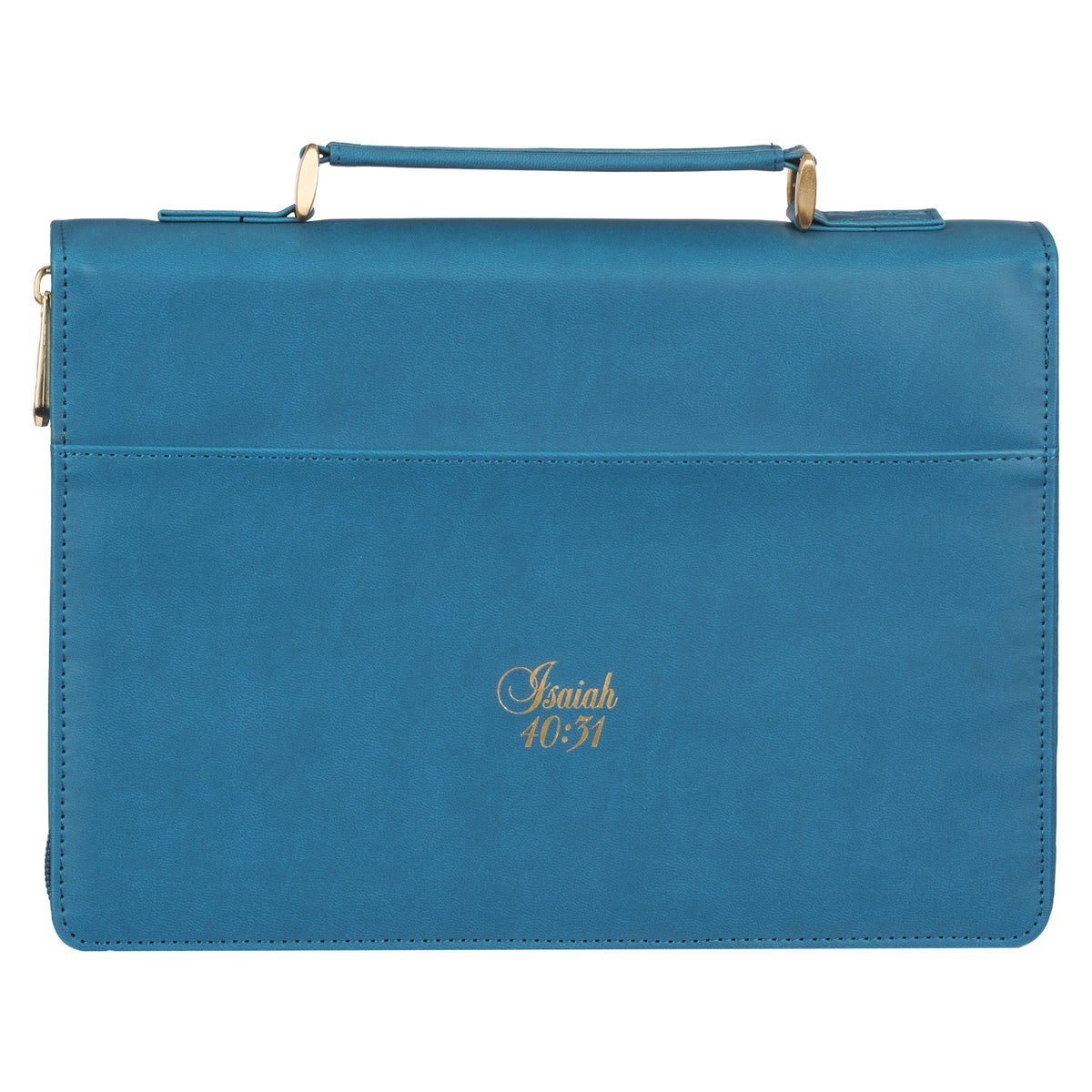 Large- Hope in the LORD Floral Mediterranean Blue Faux Leather Fashion Bible Cover