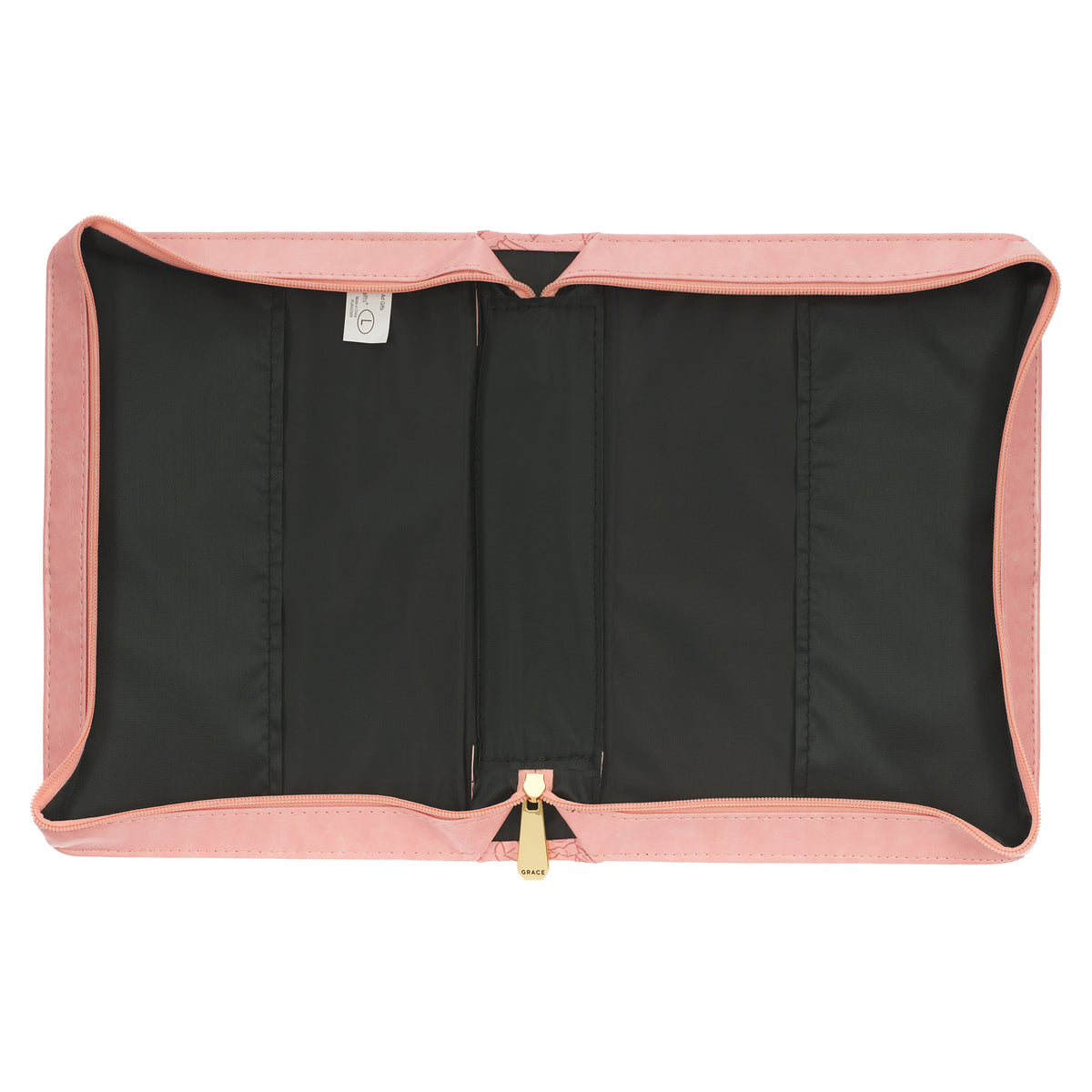 Large- Strength and Dignity Rose Pink Faux Leather Bible Cover - Proverbs 31:25