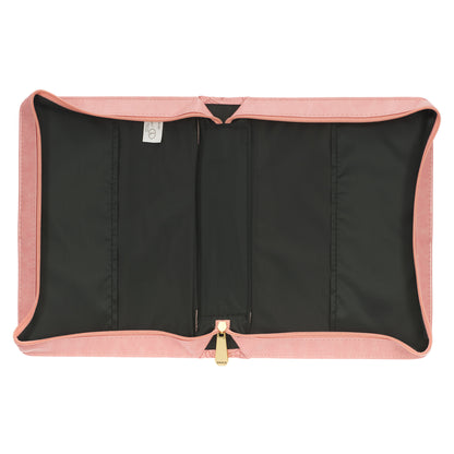 Large- Strength and Dignity Rose Pink Faux Leather Bible Cover - Proverbs 31:25