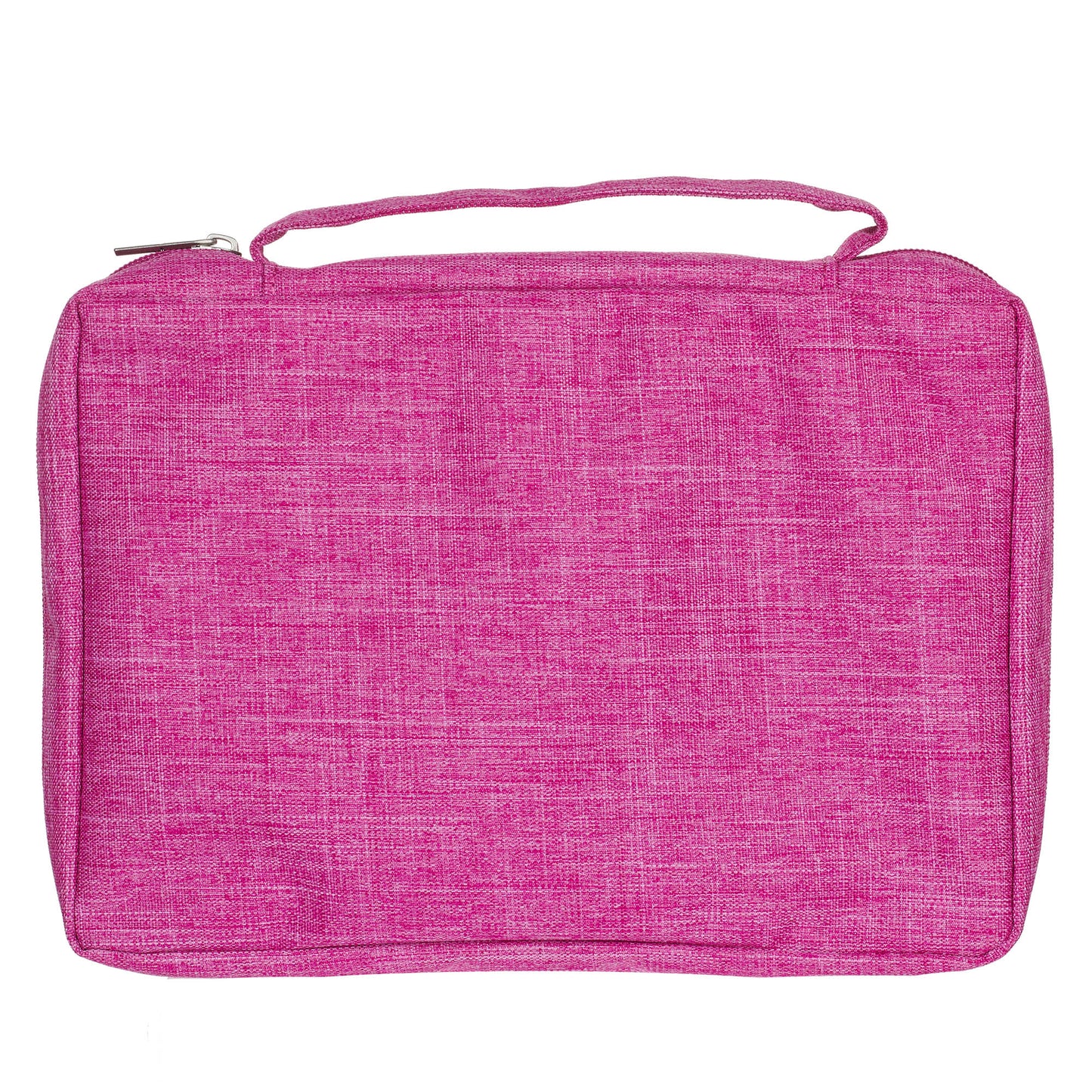 Large- Raspberry Pink Poly-canvas Value Bible Cover with Ichthus Patchv
