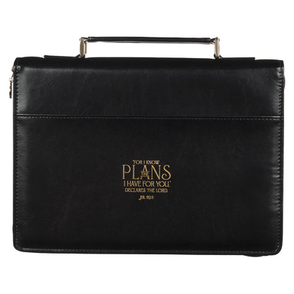 Hope and a Future Botanical Midnight Faux Leather Fashion Bible Cover - Jeremiah 29:11