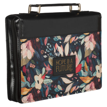 Hope and a Future Botanical Midnight Faux Leather Fashion Bible Cover - Jeremiah 29:11