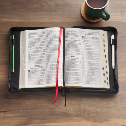Trust in the Lord Charcoal Faux Leather Bible Cover MEDIUM - Proverbs 3:5