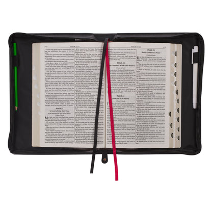 Trust in the Lord Charcoal Faux Leather Bible Cover MEDIUM - Proverbs 3:5