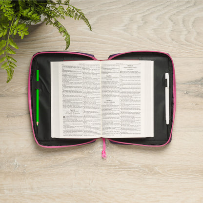 Shine For Jesus Stickers Purple Fashion Bible Cover - MEDIUM-  Proverbs 31:25