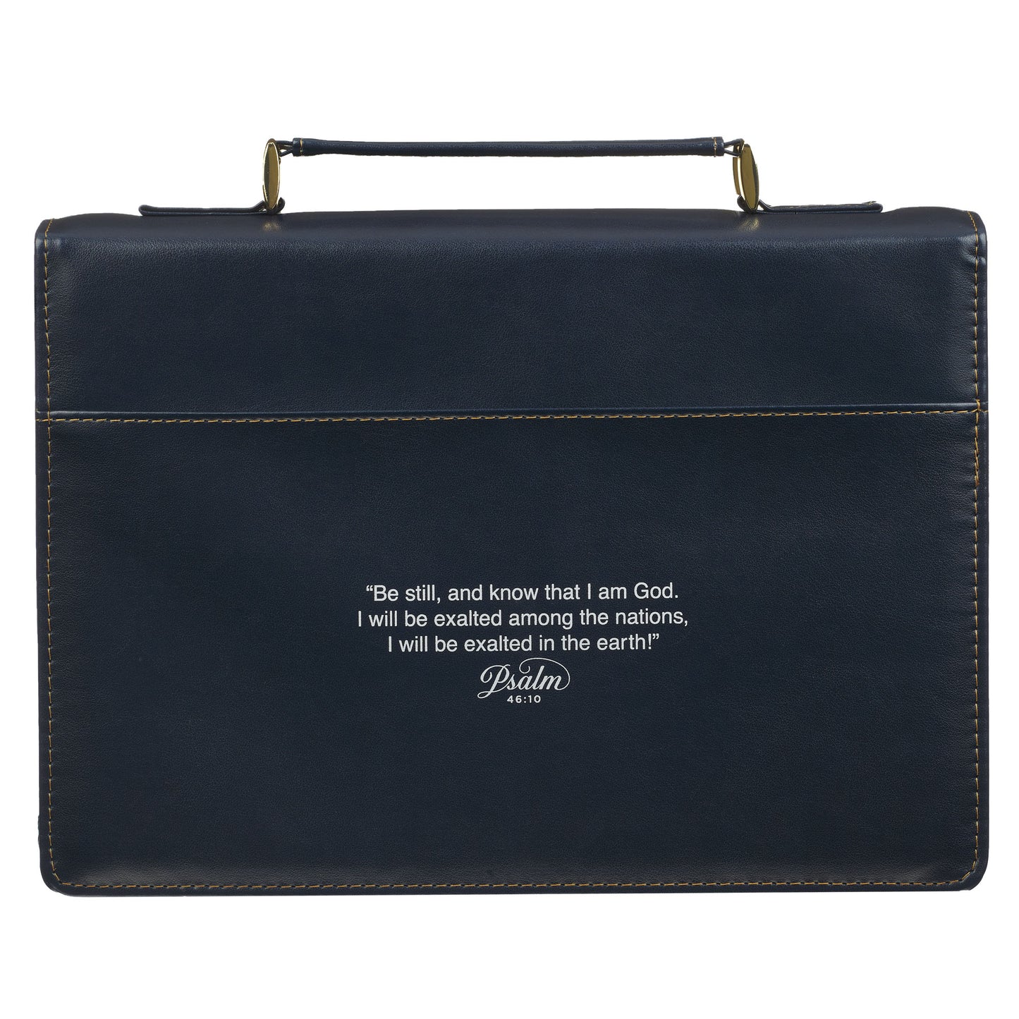 Large- Be Still Serene Roses Blue Faux Leather Bible - Psalm 46:10