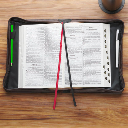 Large- Crown of Thorns Brown Faux Leather Classic Bible Cover - Isaiah 53:3