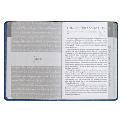 Words of Jesus for Daily Living Blue Faux Leather Devotional