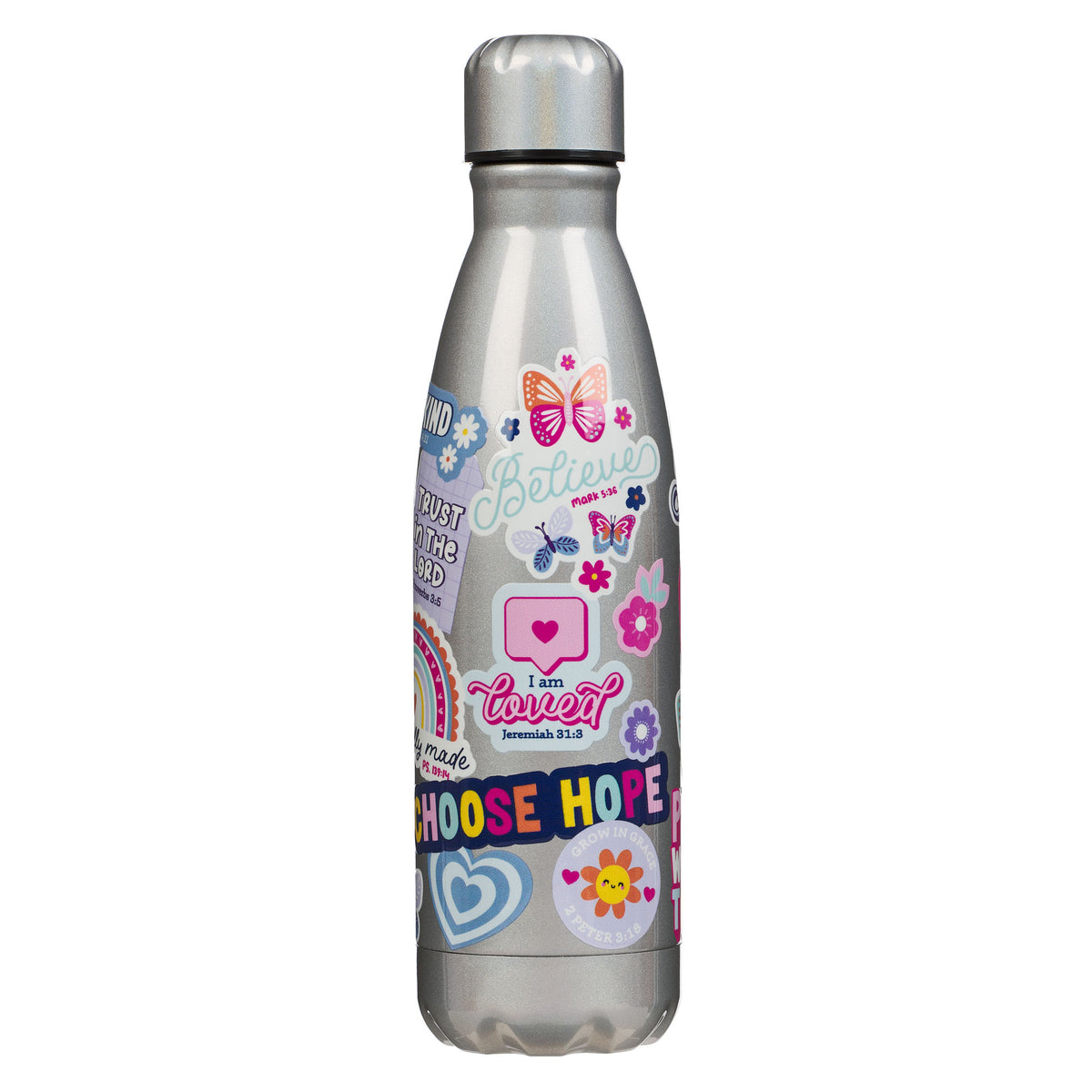 Shine for Jesus Silver Stainless Steel Water Bottle