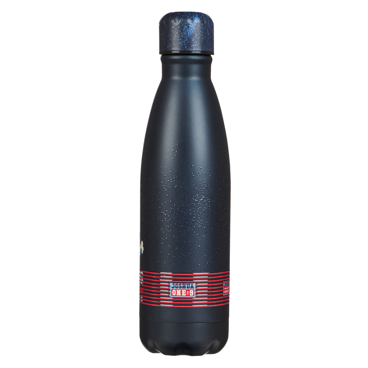 Be Strong and Courageous Blue Space Stainless Steel Water Bottle - Joshua 1:9