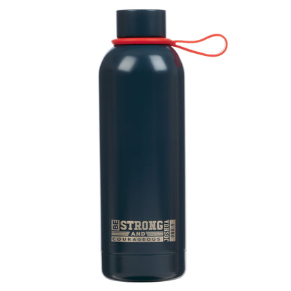 Strong and Courageous Blue Stainless Steel Water Bottle - Joshua 1:9