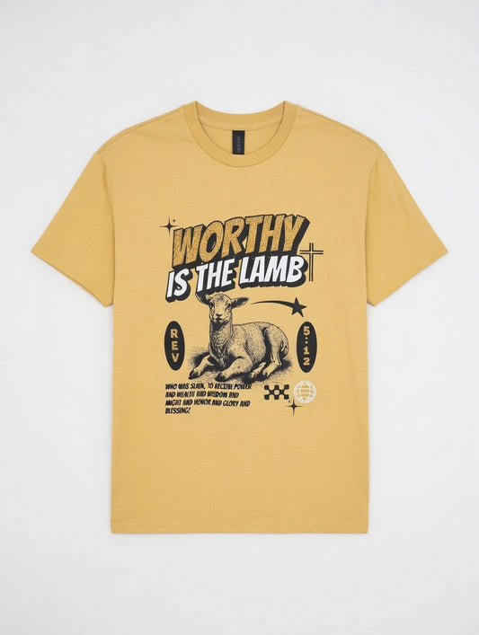 RTS "Worthy is the Lamb" Tee | M - Old Gold