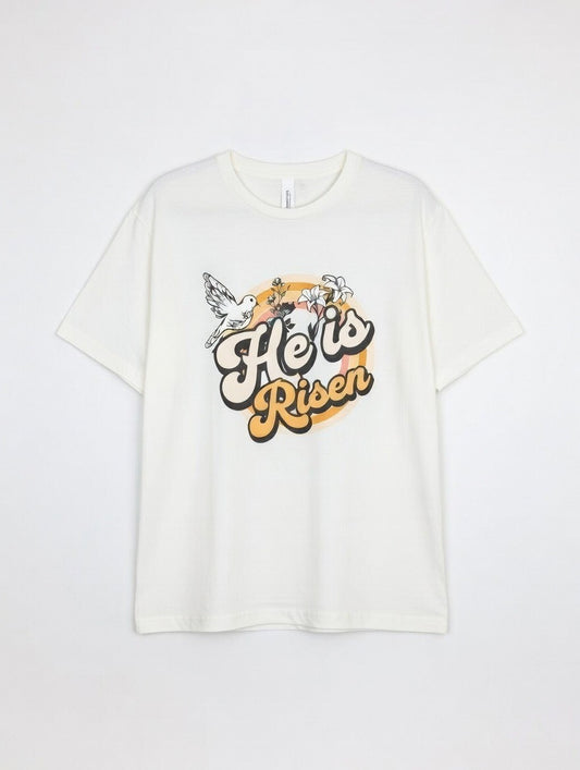 RTS "He is Risen" Tee | L - Off White
