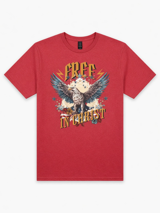 RTS "Free in Christ" Tee | L - Heather Red