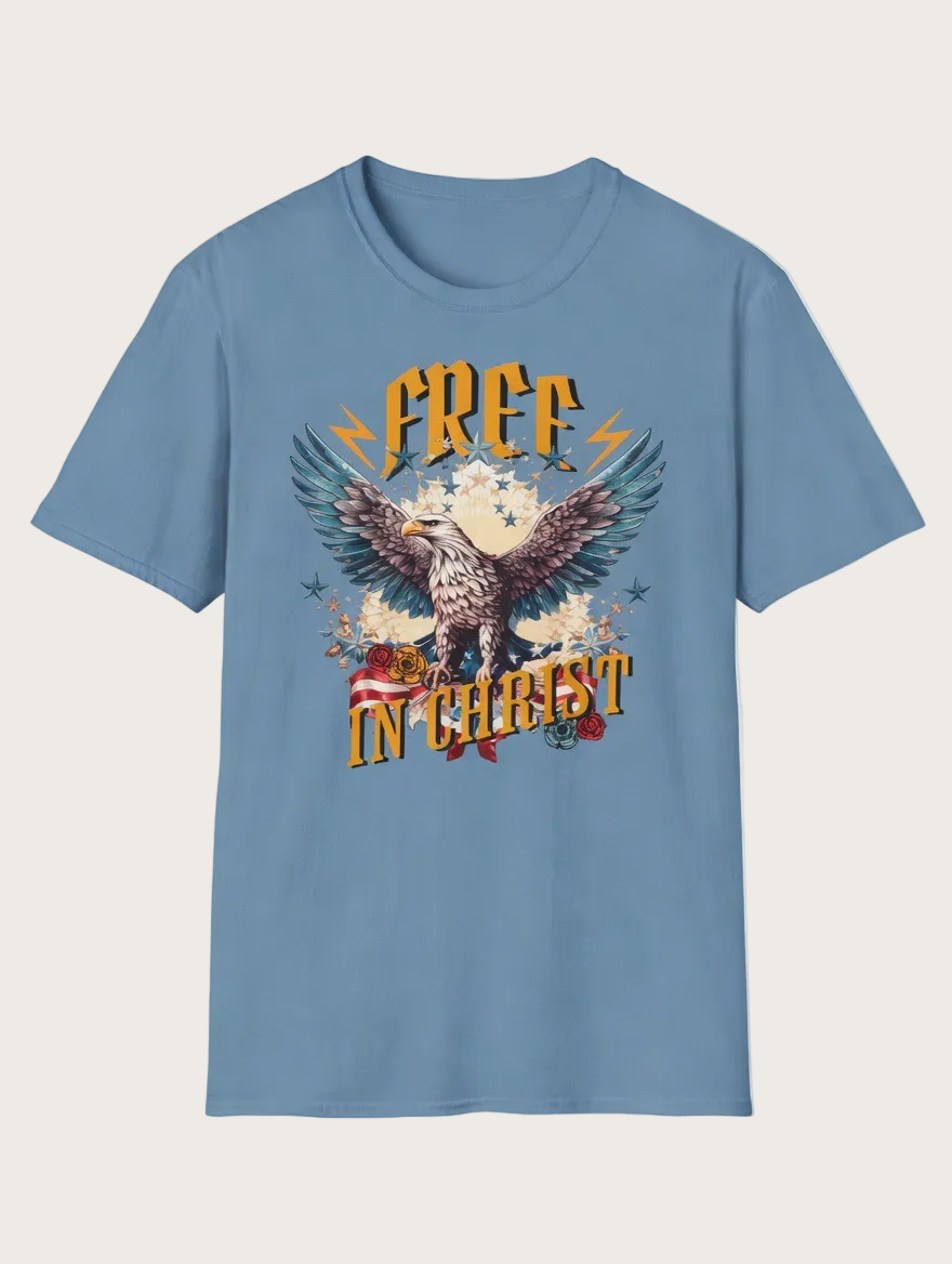 RTS "Free in Christ" Tee | M - Stone Blue