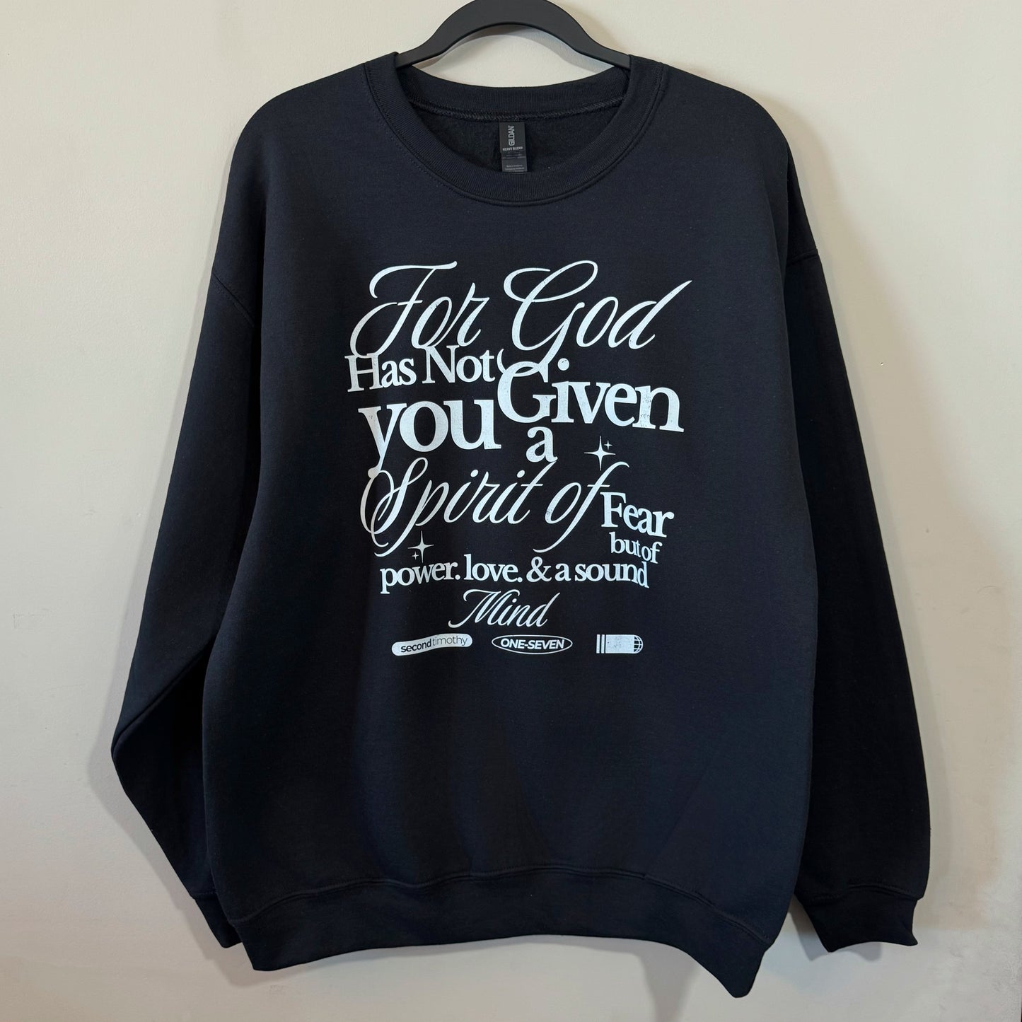 RTS "Love, Power, + Sound Mind" Crewneck | L - Black