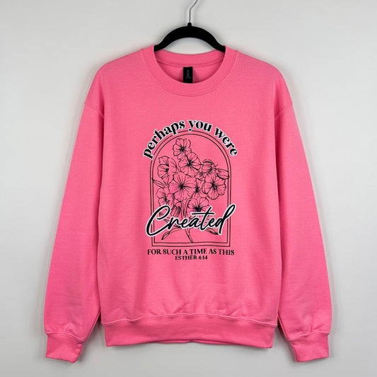 RTS "Created" Crewneck | M - Hot Pink