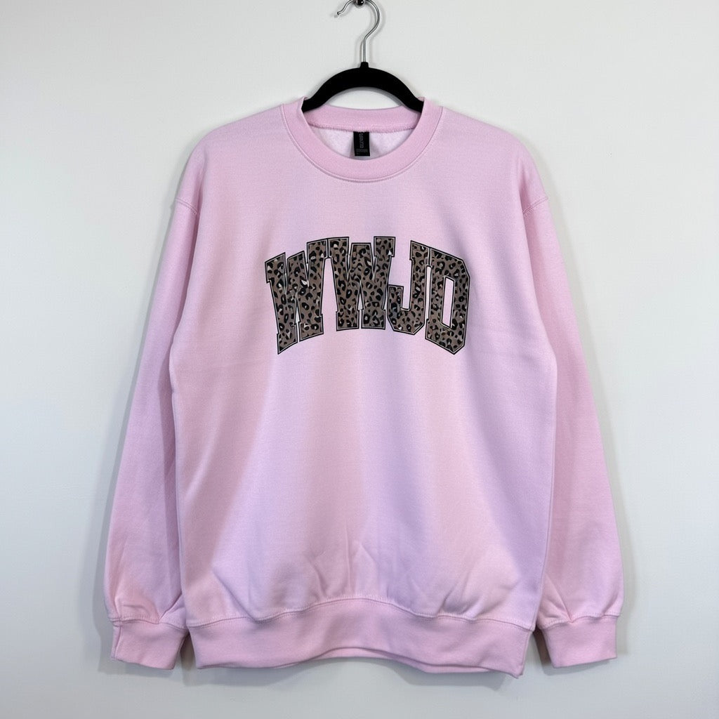 RTS "WWJD" Crewneck | M - Light Pink