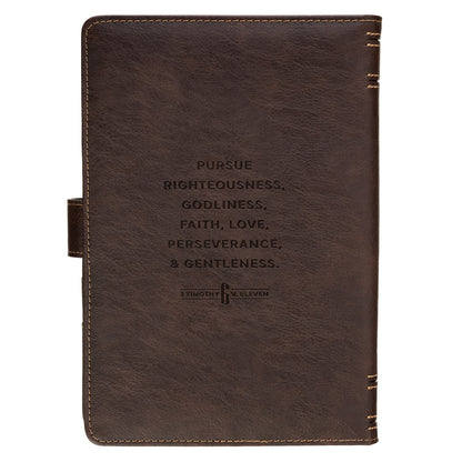 Man of God Espresso Brown Faux Leather Journal Cover with Magnetic Closure