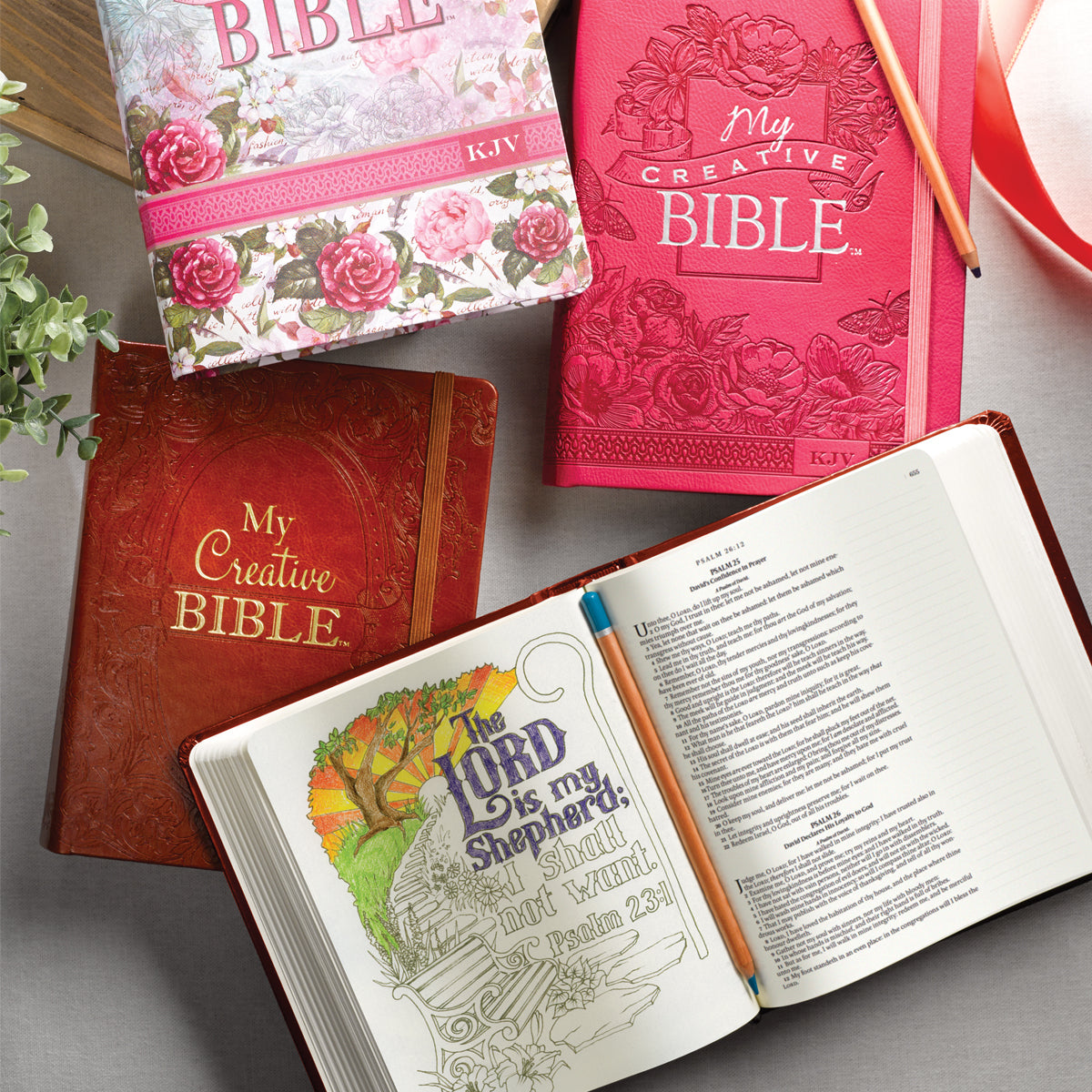 Saddle Tan Faux Leather Hardcover KJV My Creative Bible