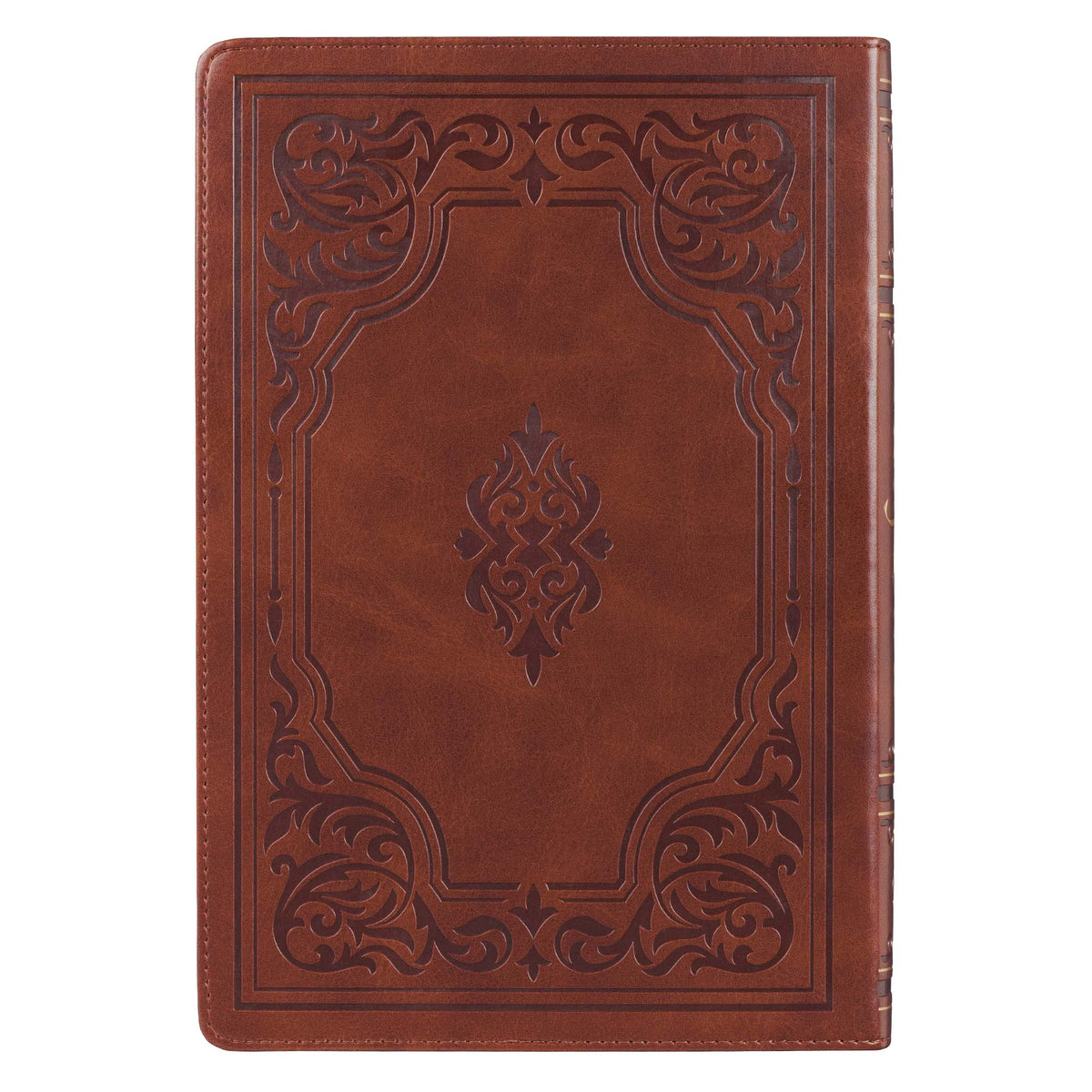 Antiqued Brown Faux Leather Large Print Thinline King James Version Bible with Thumb Index