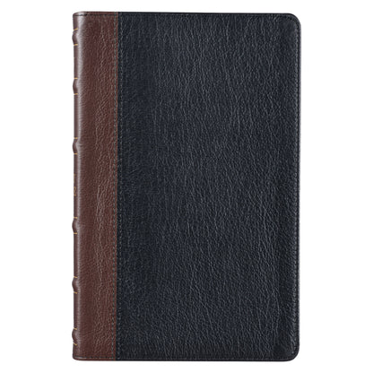 Two-tone Brown and Black Full Grain Leather King James Version Deluxe Gift Bible