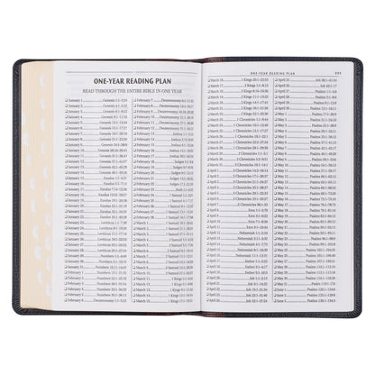 Two-tone Brown and Black Full Grain Leather King James Version Deluxe Gift Bible