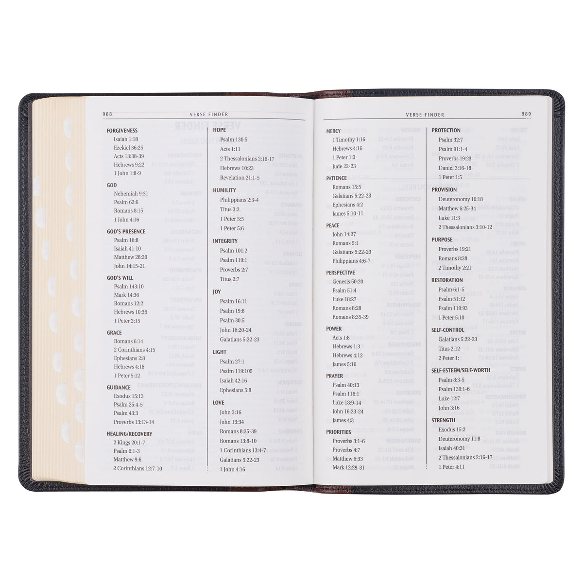 Two-tone Brown and Black Full Grain Leather King James Version Deluxe Gift Bible
