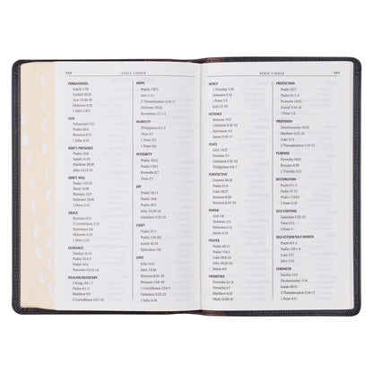 Two-tone Brown and Black Full Grain Leather King James Version Deluxe Gift Bible