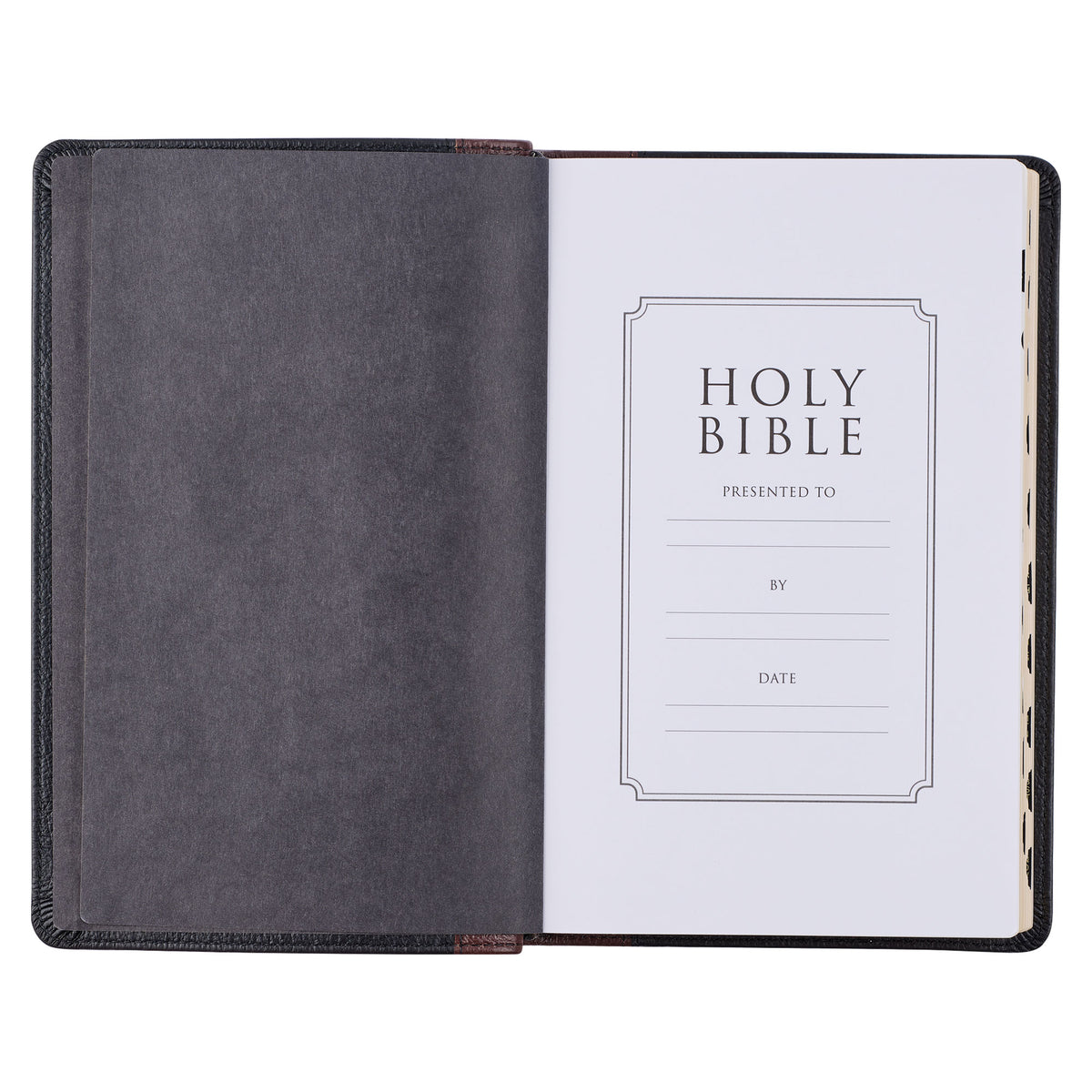 Two-tone Brown and Black Full Grain Leather King James Version Deluxe Gift Bible