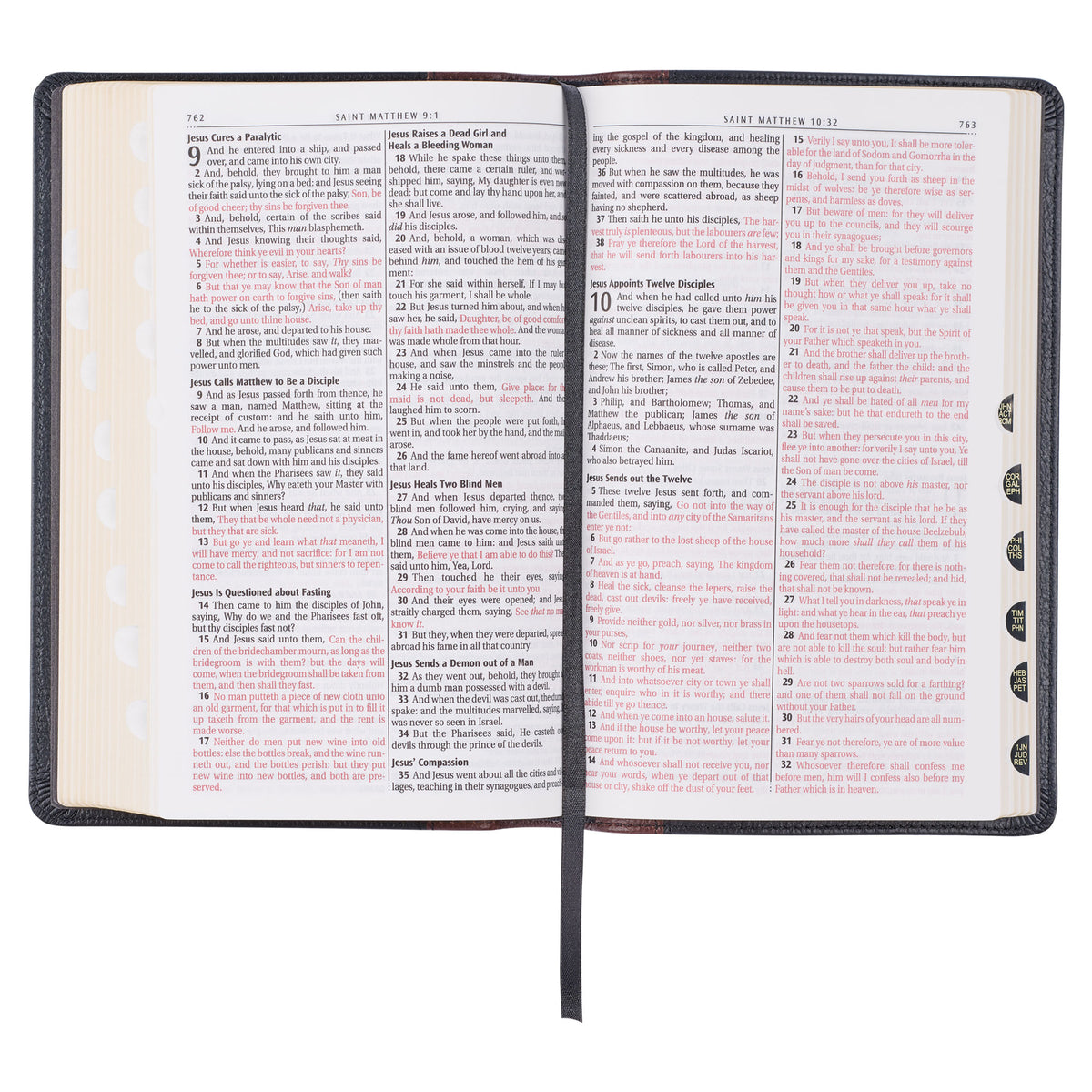 Two-tone Brown and Black Full Grain Leather King James Version Deluxe Gift Bible