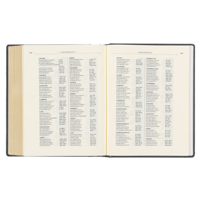 Iron Gray Faux Leather Hardcover Large Print King James Version Note-taking Bible