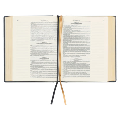 Iron Gray Faux Leather Hardcover Large Print King James Version Note-taking Bible