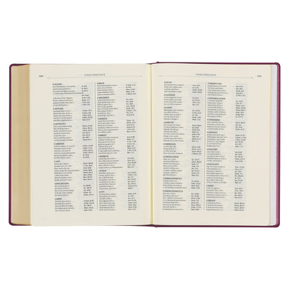 Red Plum Faux Leather Hardcover Large Print King James Version Note-taking Bible