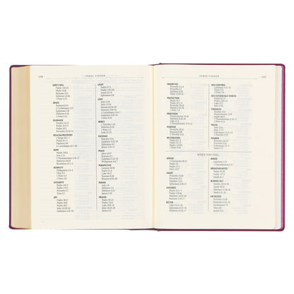 Red Plum Faux Leather Hardcover Large Print King James Version Note-taking Bible