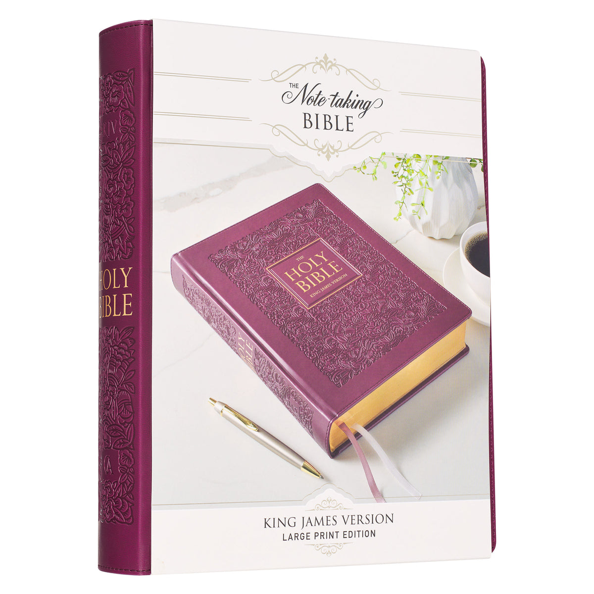 Red Plum Faux Leather Hardcover Large Print King James Version Note-taking Bible