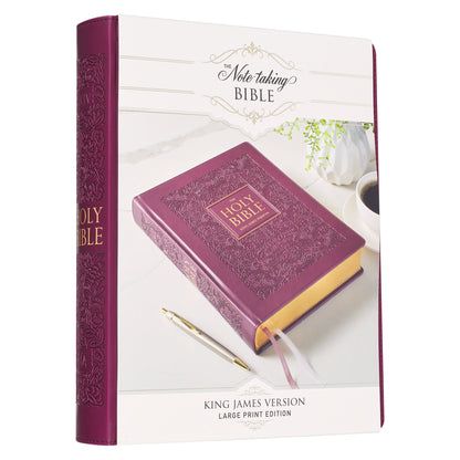 Red Plum Faux Leather Hardcover Large Print King James Version Note-taking Bible