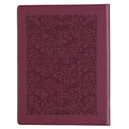 Red Plum Faux Leather Hardcover Large Print King James Version Note-taking Bible