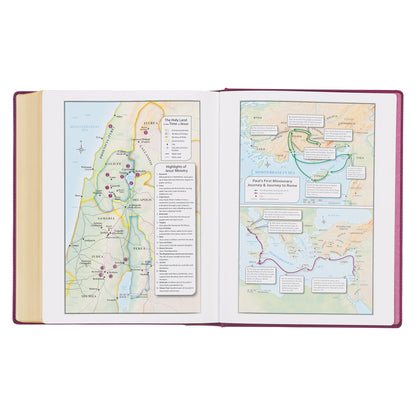Red Plum Faux Leather Hardcover Large Print King James Version Note-taking Bible